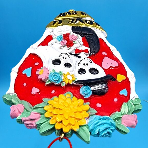 Sugar Skull Day of the Dead Love U 4 Skeleton Couple Heart Ornament Valentine - Picture 9 of 12